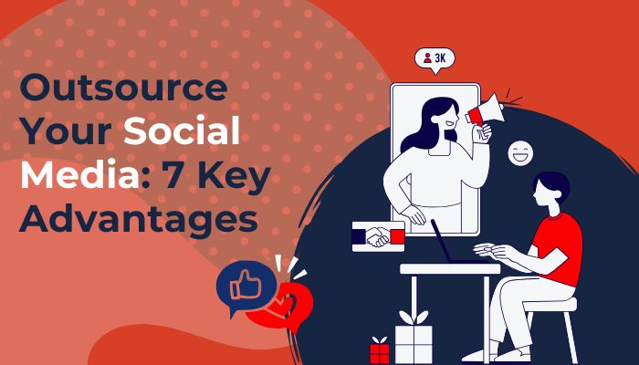 Person outsourcing social media to a virtual assistant.