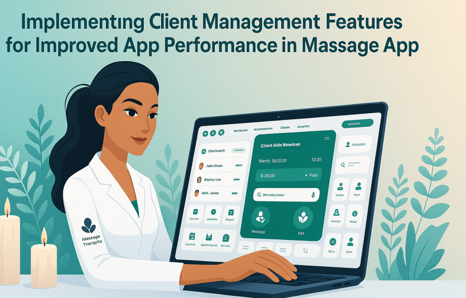 Implementing Client Management Features for Improved App Performance in Massage Therapy App